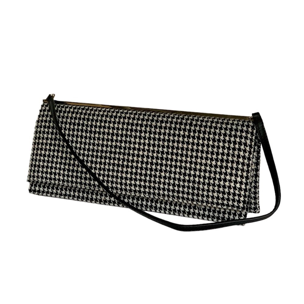 PUTU BY J. MacLear Houndstooth Clutch w/ Leather Strap